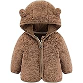 Gajaous Infant Baby Boys Girls Cartoon Fleece Jacket Hooded Coat with Ears Warm Zipper Up Outwear
