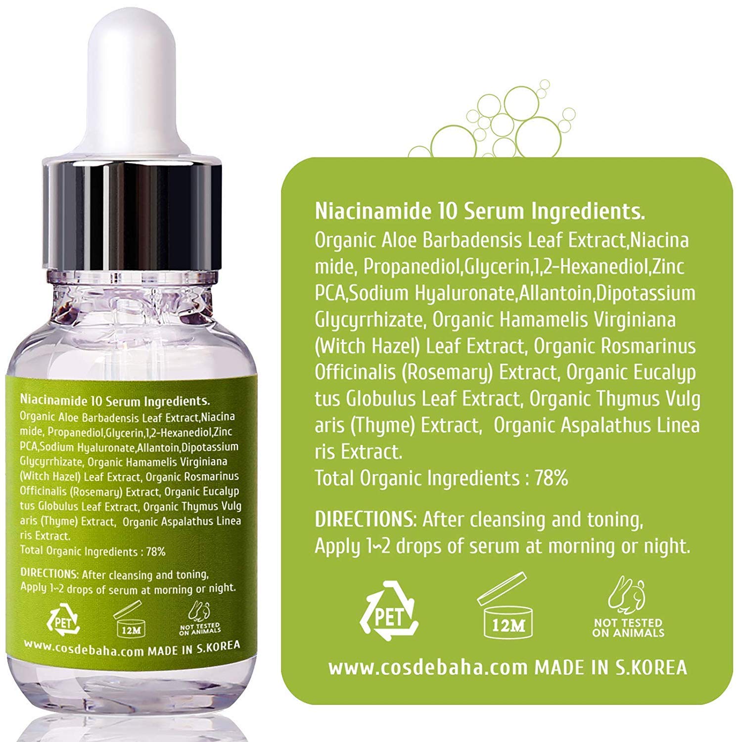 Niacinamide 10% + Zinc 1% Serum for Face - Pore Reducer + Vitamin B3 for Brightening + Uneven Skin Tone Treatment + Diminishes Acne Prone, Korean Skin Care (1OZ): Beauty