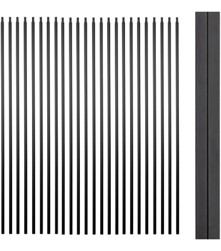 Satin Black 5.1.1-8 Foot x 5/8-inch Round 2mm Horizontal Bar Baluster for Stair Remodel - Ten Pack Satin Black 5.1.1-8 Foot x 5/8-inch Round 2mm Horizontal Bar Baluster for Stair Remodel - Ten Pack
