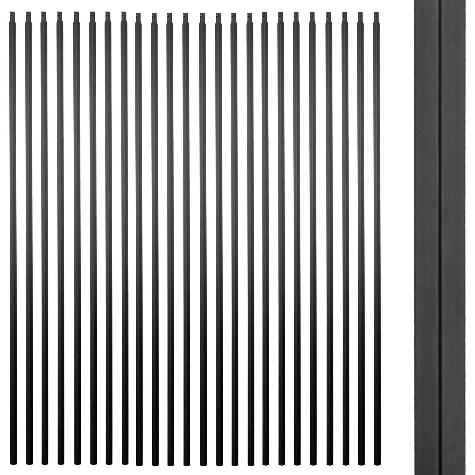 View 1 of *USED*
Senmit S01 Wrought Iron Balusters Set of 50 Hollow Plain Bar Decorative Metal Balusters for Decks Spiral Stair Railing 1/2-inch Iron Spindles Satin Black Metal Railing