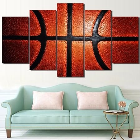 Incluye marco 5 pieza enmarcada impresa HD juego de baloncesto ...