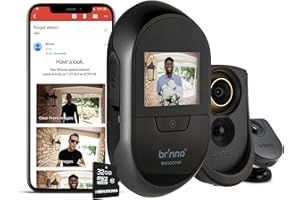 Brinno Peephole Camera WiFi SHC1000W, Motion Detector & Peep Hole Camera for Front Door, Easy Installation, 2.7" TFT LCD Screen, for Peephole Size 15/32" (12mm) (Gold)