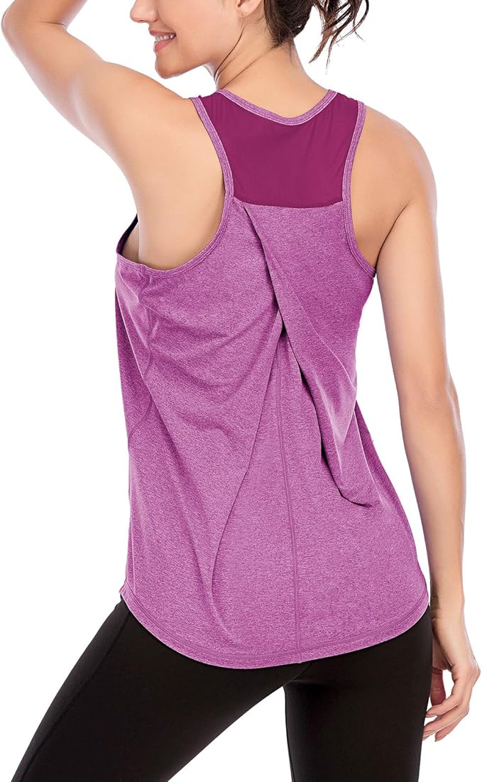 MeetHoo Workout Tank Tops for Women, Dry fit Sleeveless