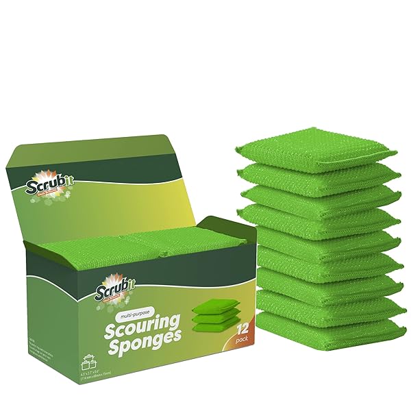 SCRUBIT MULTI-PURPOSE DISH SCRUB SPONGE, NON SCRATCH SCOURING...