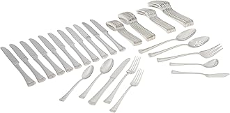 Lenox 815486 Portola 65-Piece Flatware Set, Stainless Steel, Metallic