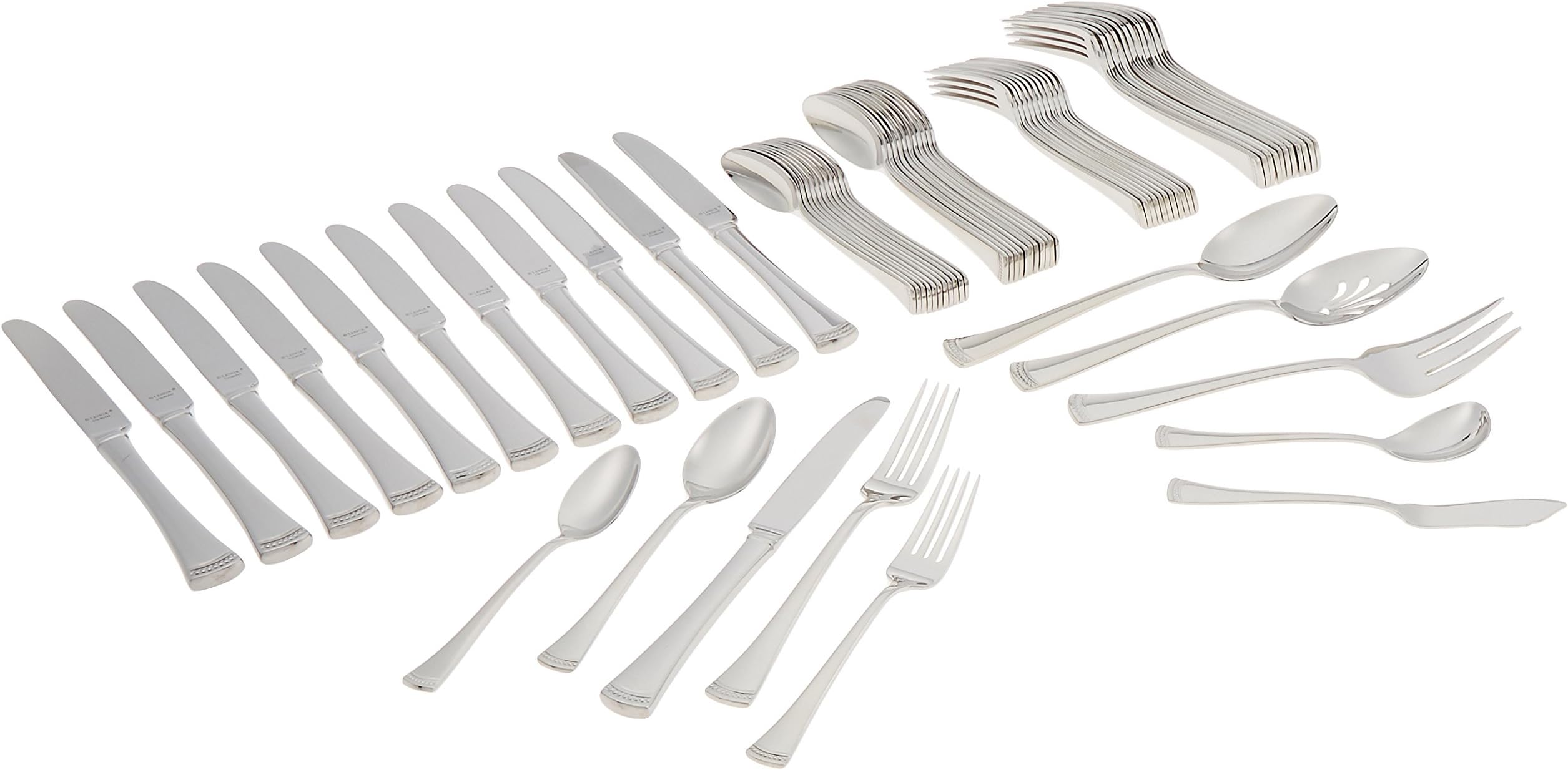 Lenox 815486 Portola 65-Piece Flatware Set, Stainless Steel, Metallic