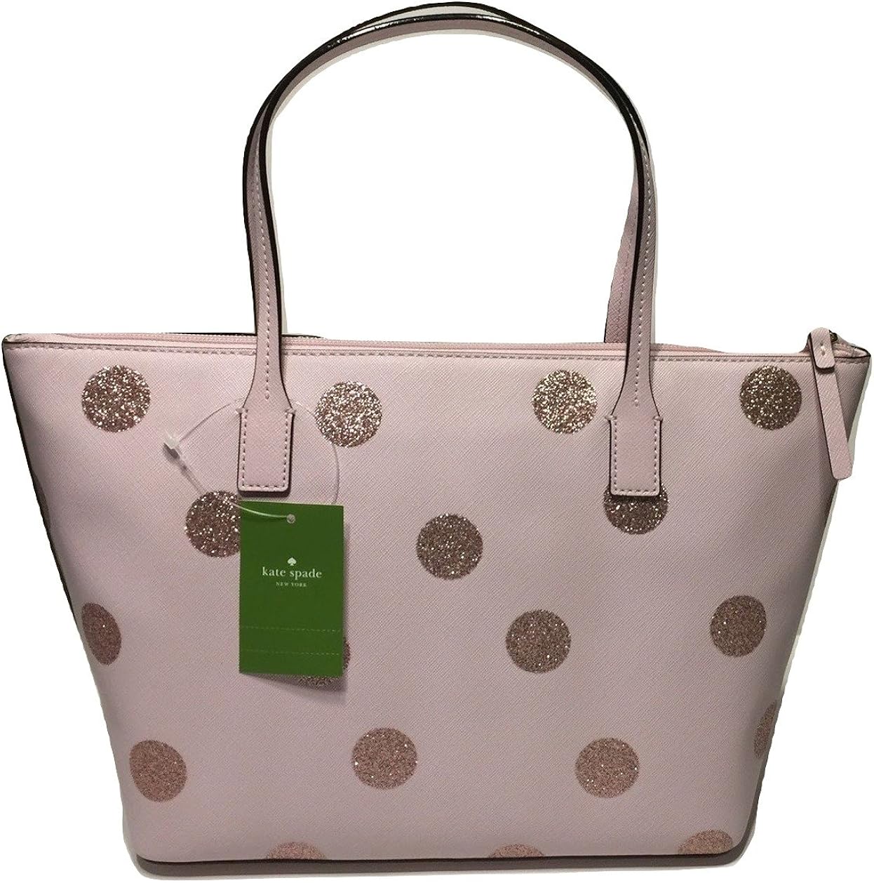 kate spade hani haven lane pink glitter tote bag