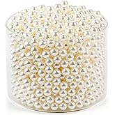 Okllen 2000 Pcs Art Faux Pearls, 8mm Undrilled Pearls, Ivory Polished Beads Loose Pearls for Crafts, Jewelry Making, Vase Fillers, Table Scatter, Wedding, Home Decoration, No Hole