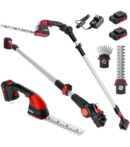 Amazon.com : MZK 2-in-1 20V Pole Mini Hedge Trimmer & Grass Shear