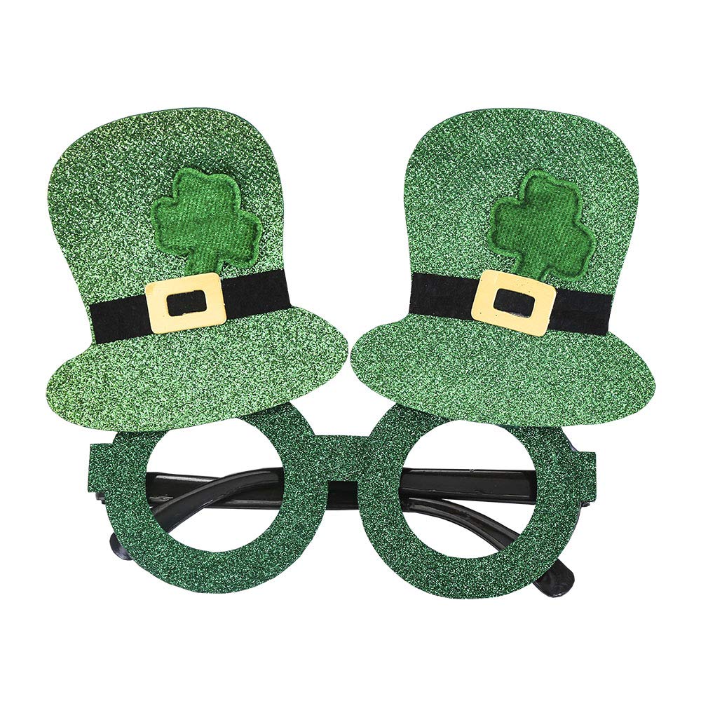Topfunyy St. Patrick's Day Glasses Irish Shamrock Sunglasses Photo Props Eyewear Costume Accessories for St. Patrick's Day Party Decorations