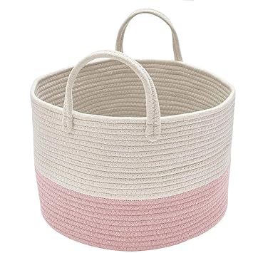 pink storage baskets nursery