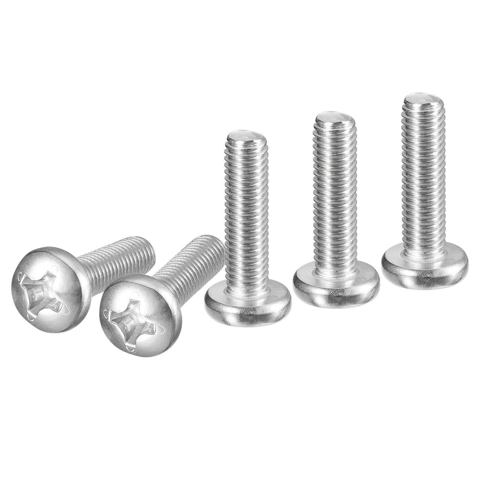 DTGN M8x30mm Pan Head Machine Screws, 10Pcs 304 Stainless Steel, Phillips Drive, Metric Coarse Full Thread, Bright Finish, Screws Bolts Kit — image 1