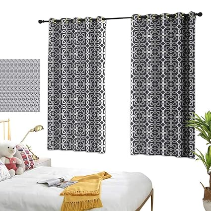 Amazon Com Lightly White Curtains Geometric Dark Toned Background