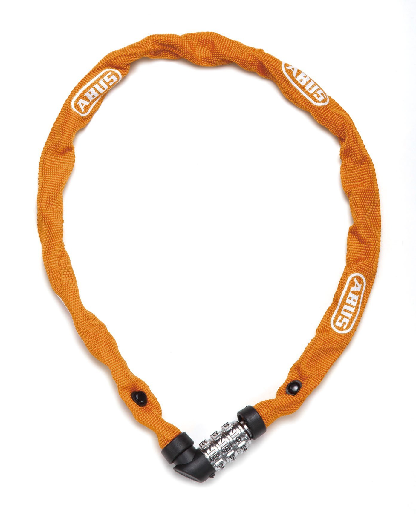 ABUS chain lock 1200 Web - Combination lock with 3-digit combination - Hardened steel chain - Lightweight bike lock with choice of colours - Bike accessories - 60 cm - Orange