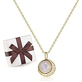 COAI 925 Sterling Silver Necklace for Women, Moon Crystal Necklace for Women