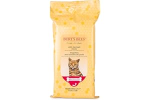 Burt's Bees for Pets Anti-Hairball Wipes for Cats with Sunflower Oil and Wheat Germ Oil, 98% Natural Origin Formulas, Cat Hairball Remedy, Cat Wipes for Hairballs, Cat Hairball Wipes, 50ct
