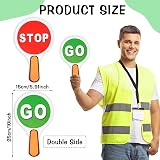 Thinp 4 Pack Stop Go Sign Lights Double Sided PVC Waterproof Traffic Safety view 2