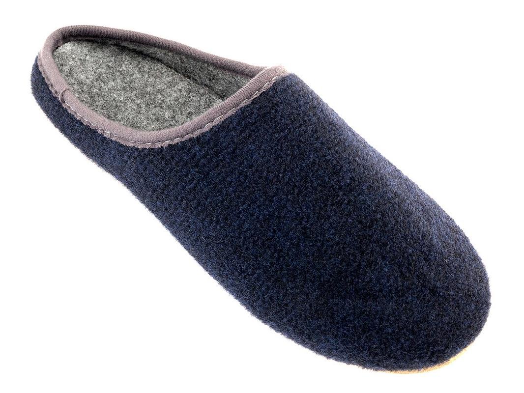Filzpantoffeln Hausschuhe aus Filz mit Gummisohle Filzlatschen Soft für Damen Dunkelblau Grau Apreggio (40, Dunkelblau)