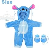 Aolso 14-18 Inch Baby Doll Clothes Hooded Jumpsuit with Coat Hanger (Blue) view 2