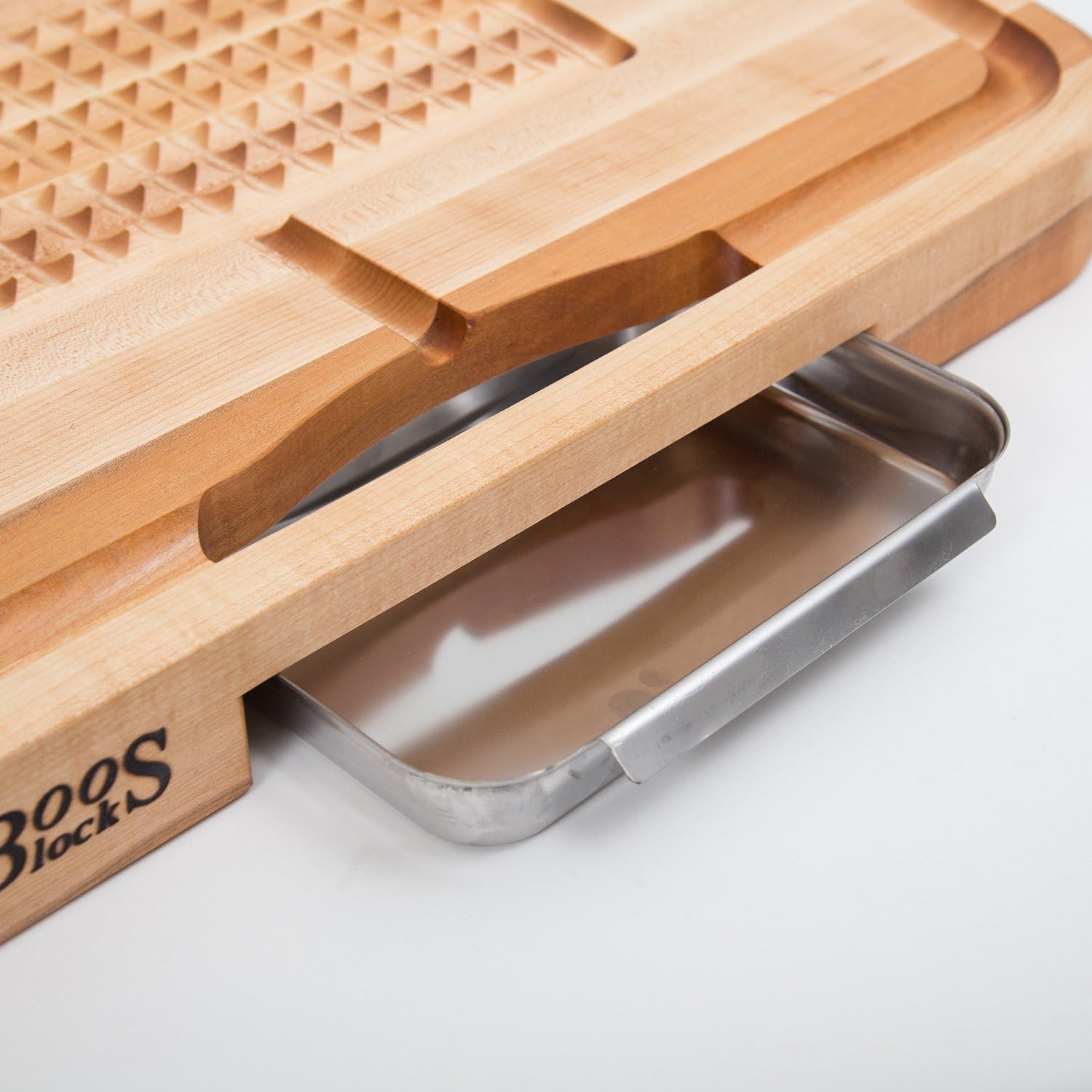 John Boos Block CB1053-1M2418225 Carving Collection Pyramid Design Reversible Maple Cutting Board with Juice Groove and Pan, 24 Inches x 18 Inches x 2.25 Inches: Kitchen & Dining