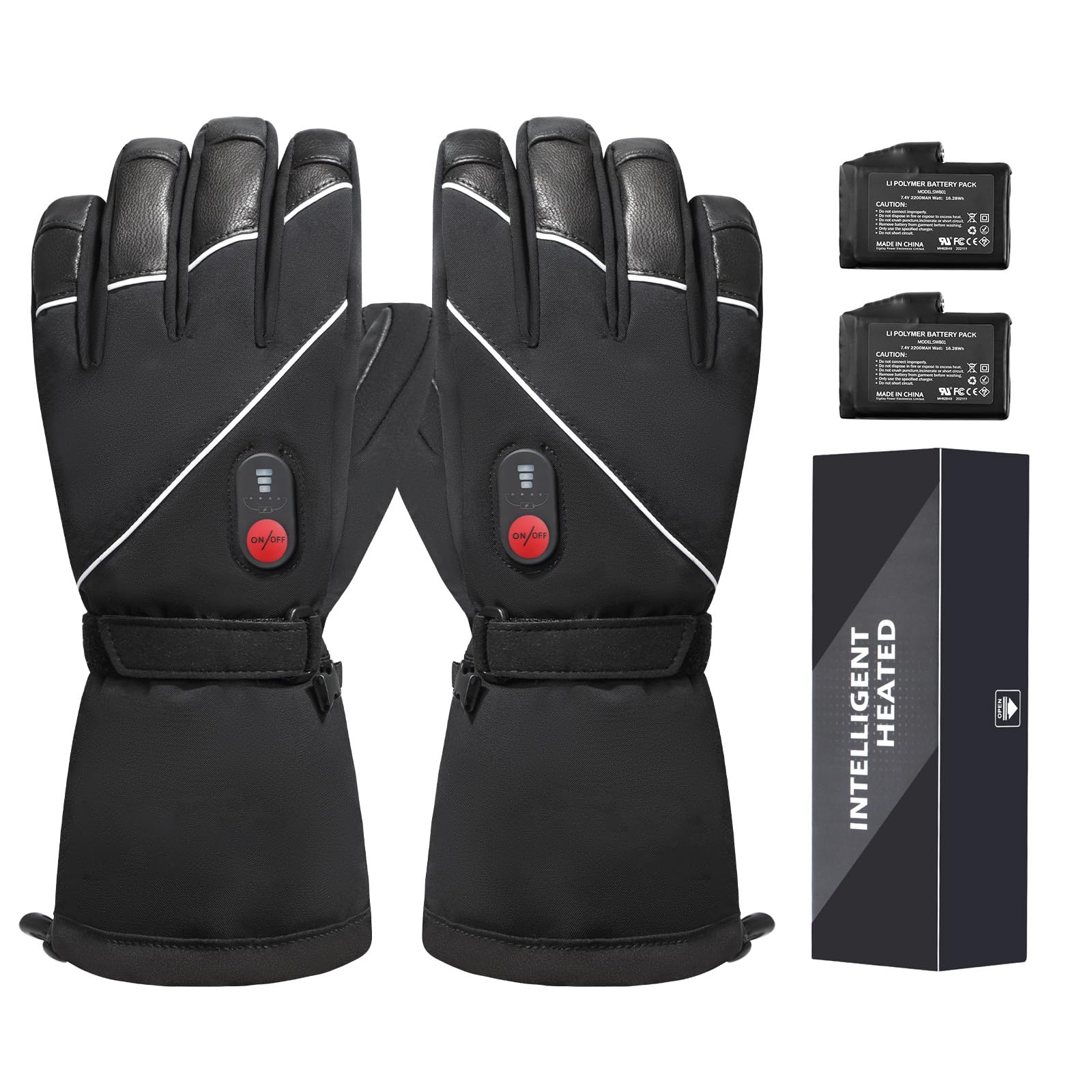 BARCHI HEAT Heated Labor Gloves, rechargeable heated waterproof gloves for winter outdoor work, skiing, riding, etc.(Black-Blue, XL)