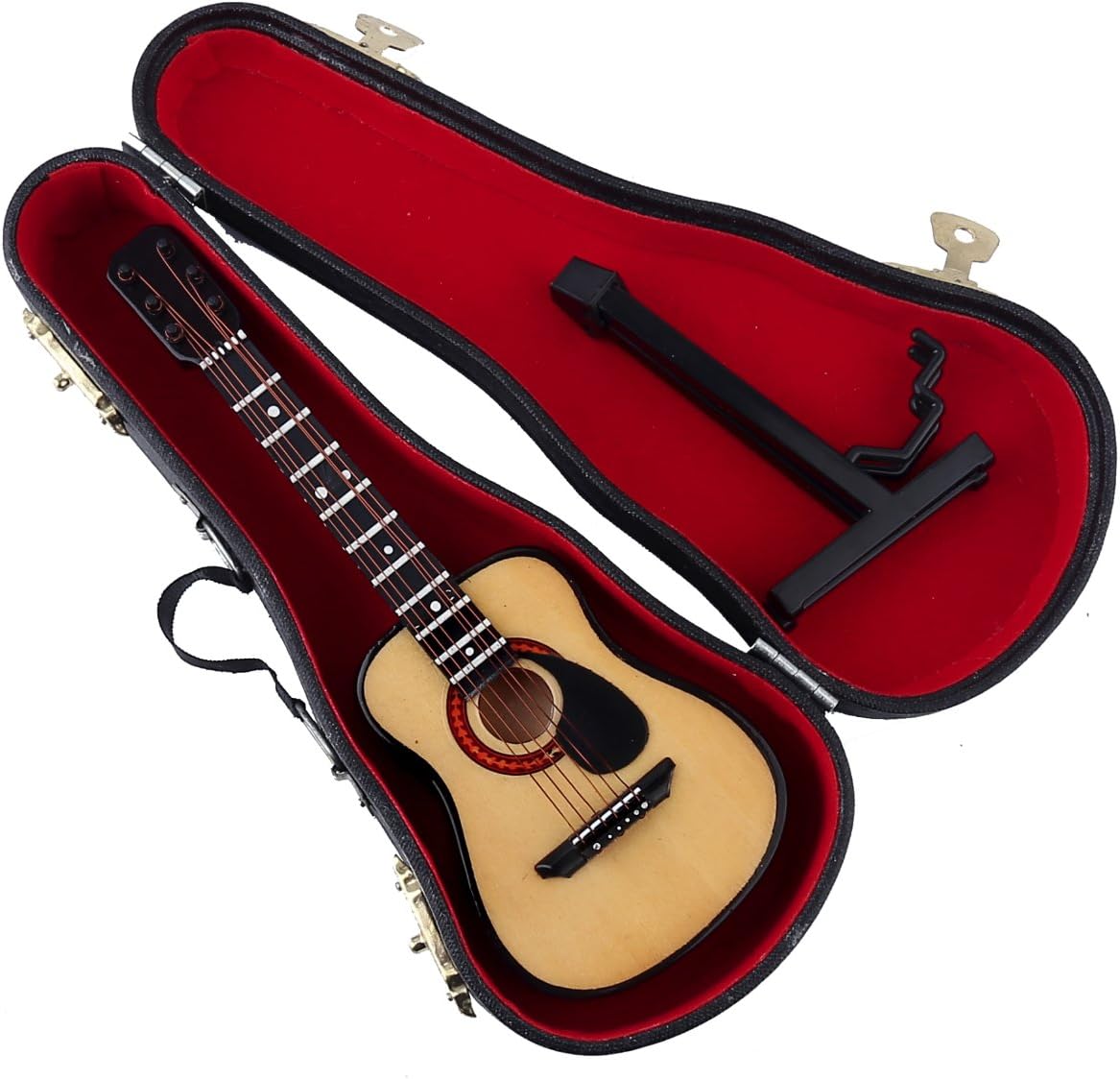 Seawoo Wooden Miniature Acoustic Guitar with Stand and Case Mini