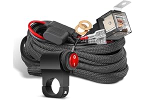 NR NIRIDER Wiring Harness 1 Lead, Nirider Motorcycle Handlebar Switch 12V 40A Relay Fuse Nylon Wiring Harness Kit for LED Light Bars Fog Lights Driving Lights LED Pods for Motorcycle ATV Dirt Bike Snowmobile