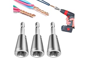 HOIUTER Wire Twister Tool for Drill, 2024 New Wire Twisting Tool Wire Twister Wire Connector, Fast Electrical Wire Twister Tool for Drill Wire Nut Twister Wire Stripping and Twisting Tool (3PCS)