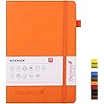 Deziliao Lined Journal Notebooks with Pen Loop, Hardcover Notebook Journal for Work, 100Gsm Premium Thick Paper with Inner Pocket, Medium 5.7''''x8.4'''', ?Orange, Ruled, 1 Pack