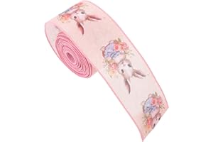 MAGICLULU Easter Ribbon with Wire Edge 2.5 Inch X 10 Yards, DIY Easter Wreath Bows Craft Ribbon for Wrapping