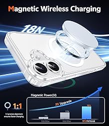 FNTCASE for iPhone 17 Case Clear: Magnetic