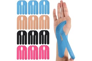 12pcs Precut Kinesiology Tape for Wrist, Breathable Waterproof Athletic Sports Patches for Muscle & Joint Support Stickers St