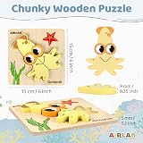 Airlab Wooden Ocean Puzzles 4 Pack Toddler Education Travel Toys 1 2 3 Years view 2