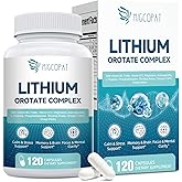 Lithium Orotate Complex | Magnesium Glycinate, Lithium Orotate 10 mg, Ashwagandha, NAC & Omega-3 | Brain Health Lithium Supplements for Cognitive, Mood & Memory – Non-GMO, 120 Vegan Capsules