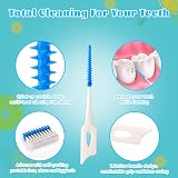RAYITO 220 Pieces Interdental Brushes Silicone Blue Dental Floss Picks view 3