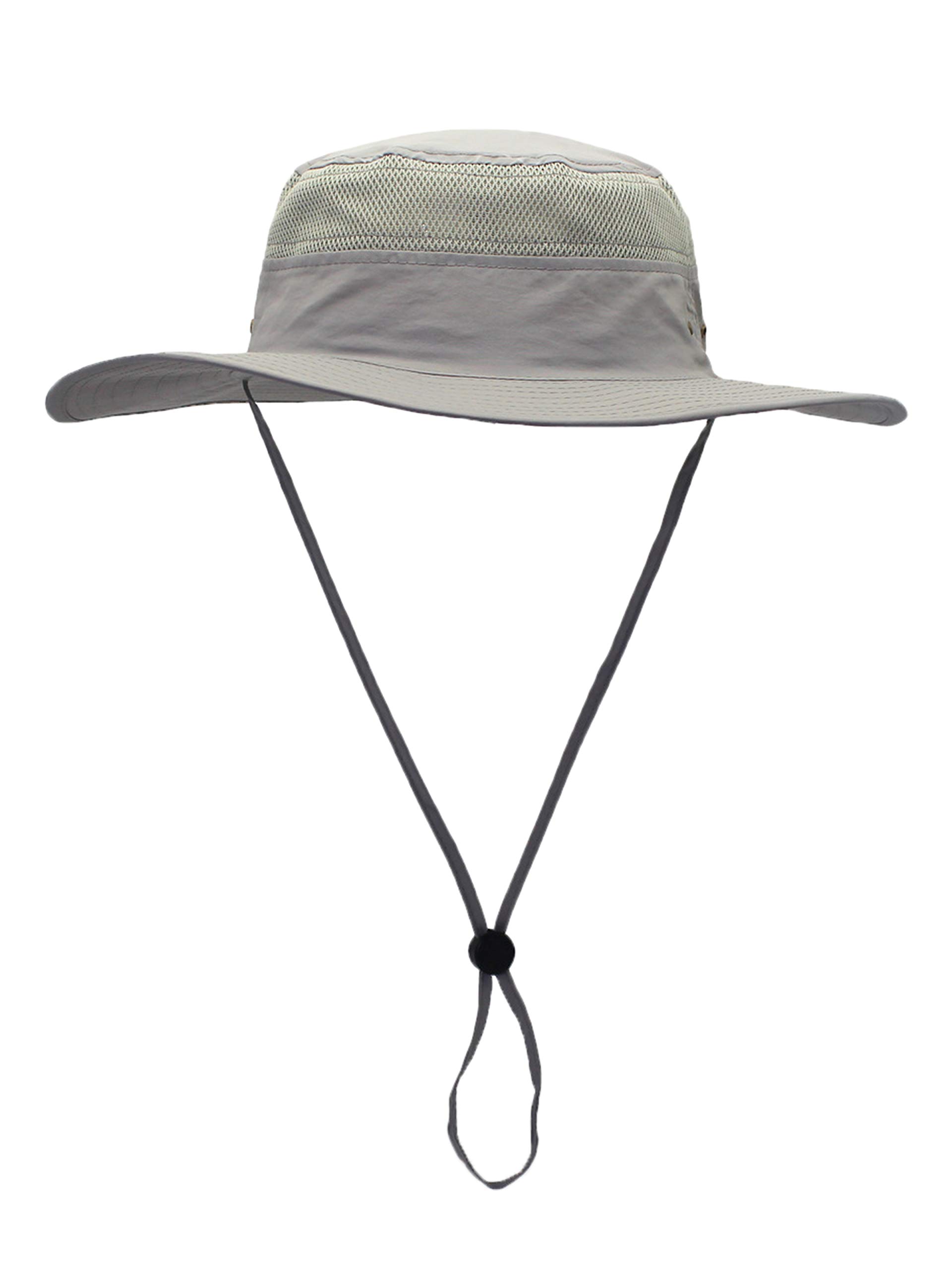 Men Women Outdoor Bucket Hat Fisherman Hat Breathable Quick Drying Sun Protection for Head Circumference 55-60 cm Light Gray