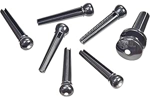 PLANET WAVES D'Addario Accessories Injected Molded Bridge Pins with End Pin Set, Ebony with Ivory Dot