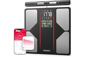 FITINDEX Smart Scale for Body Weight, Body Composition Analyzer with 8-Electrode Large Platform for Weight, BMI, Fat, Muscle Mass, Segmental Muscle Analysis, High Precision, 400 lbs