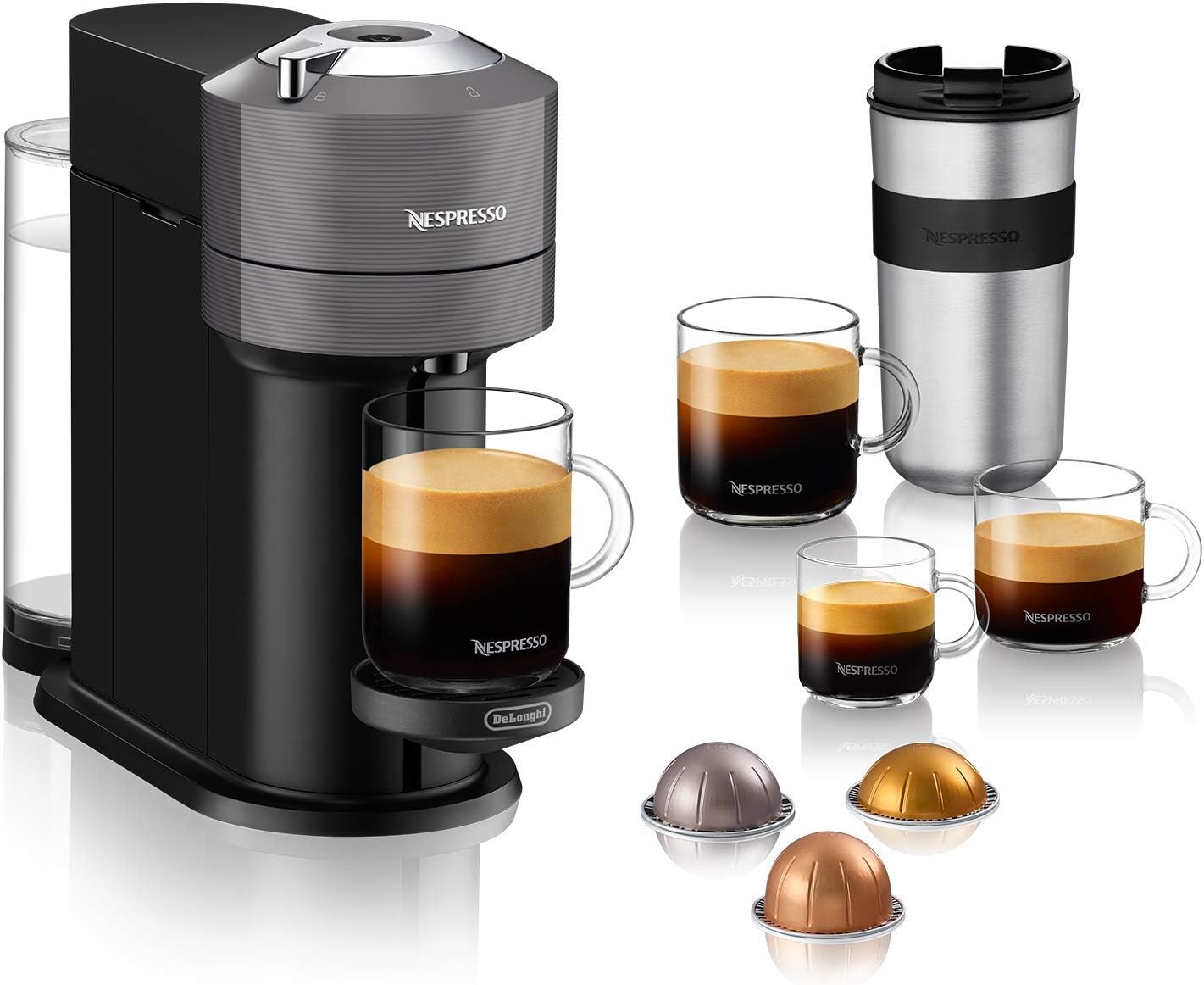 Nespresso Vertuo Next Coffee and Espresso Machine by De'Longhi, Dark Grey, Compact, One Touch to Brew, Single-Serve Coffee Maker and Espresso Machine: Kitchen & Dining