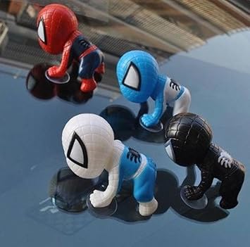 Amazon Earth Lead 選べる4色 スパイダーマン フィギュア 吸盤付き 単品 4色セット 車や部屋の好きなところに 赤 青 黒 白 スパイダーマン 4色セット フィギュア ドール 通販