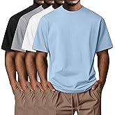 Neer 4 Pack Men's Big and Tall Shirts Summer Cotton Short Sleeve Tee Crew Neck Casual Top Basic Oversize T Shirts