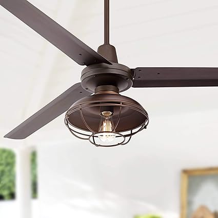60 Turbina Industrial Outdoor Ceiling Fan With Light Led Remote