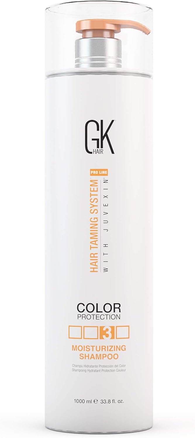 GK HAIR Global Keratin Moisturizing Shampoo 1000ml for Colour Treated Dry Damaged Curly Frizzy Maintaining a Hair Treatment Paraben Sulfate Free for Men and Women
