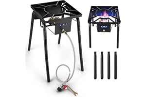 ARC ADVANCED ROYAL CHAMPION ARC 220,000 BTU Propane Burner for Outdoor Cooking w/Jet Burner, Single Burner Propane Stove Wok Burner Gas Burner,ideal for Woks, Skillets and Pots, w/Height Adjustable Legs