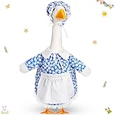 FuWeave Spring Goose Outfit Flower Porch Goose Clothes for 23" Large Statue Outdoor Patio Yard Lawn Art Decoration(Daisy,23 inch)