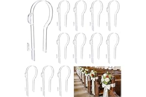 moonoom 12 Pcs Wedding Church Pew Clips, Ceremony Aisle Chair Hangers, Wedding Pew Bow Hooks for Ceremony Banquet Party Recep