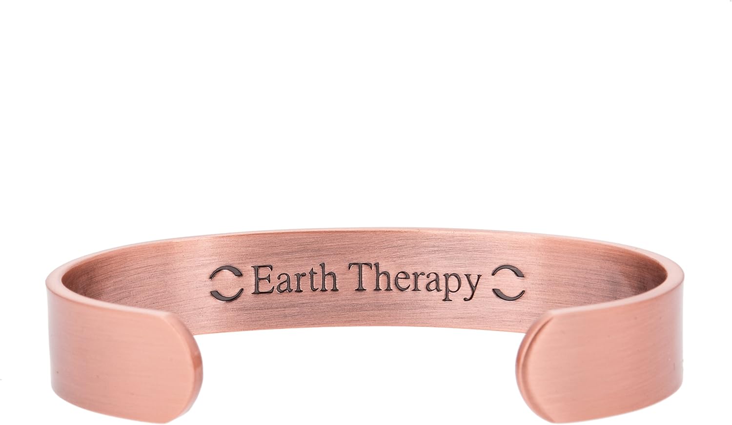 Earth Therapy Men's Pure Copper Magnetic Healing Golf Bracelet for Sport Injury Recovery, Arthritis, and Joint Pain Relief - Adjustable Sizing - Sourced: Sports & Outdoors