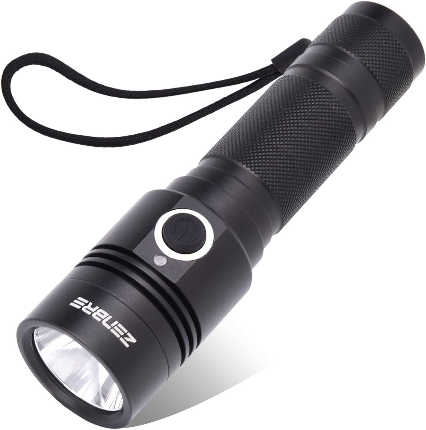 LED Rechargeable Flashlight, ZENBRE LB6 T6 1100 Lumens Super Bright Tactical Flashlights with 4 Modes IPX6 Waterproof Torch for Hiking/Camping/Hunting/Biking/Emergency (Black)