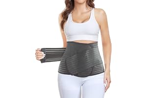 QEESMEI Postpartum Belly Band, Abdominal Binder Post Surgery Belly Wrap, C-section Recovery Belt, Waist/Pelvis Support Belt for Stomach Recovery & Back Pain Relief(Polyester Made with Bamboo Charcoal Fiber)