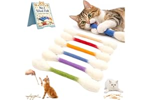 Cat Q Tip Toy, Cotton Swabs Cat Toys with Catnip, 6/1 Pk Durable Big Kitten Chew Dental Teething Ropes, Giant Interactive Fel